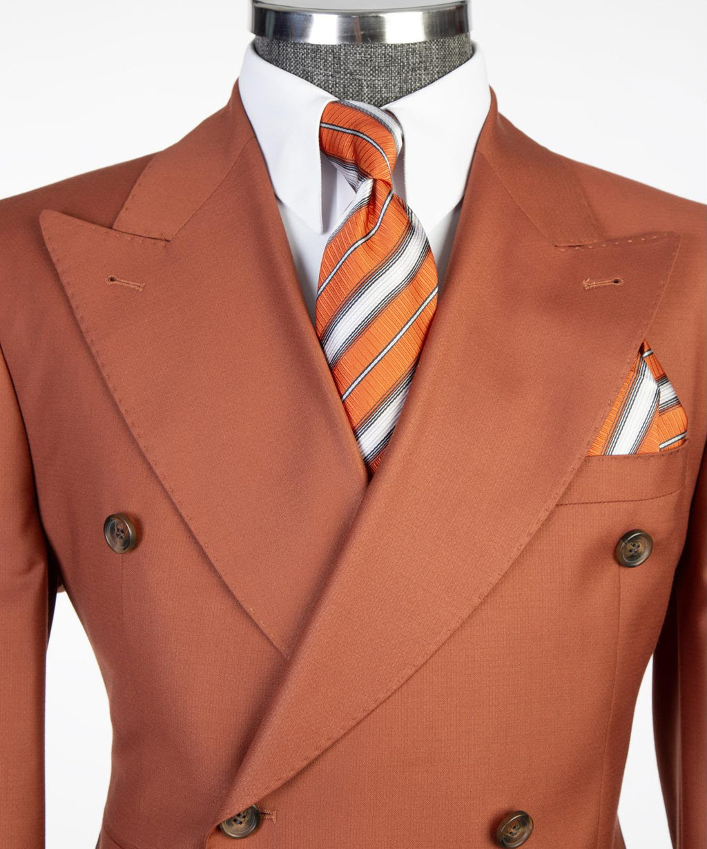 Men’s Luxury Double-Breasted Flared Suit Set – Blazer, Trousers, Tie & Pocket Square
