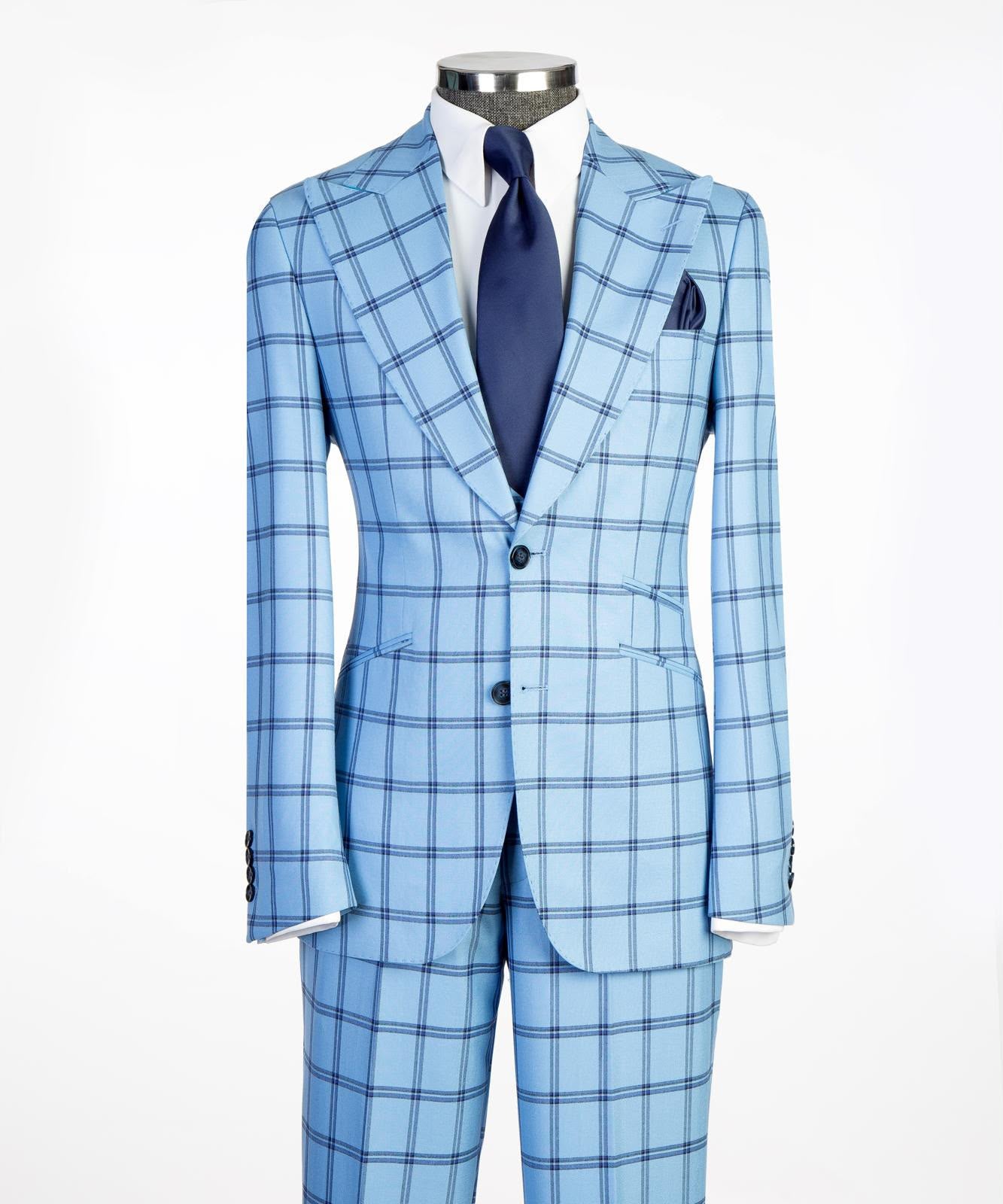 Vivati Milano Check 3-Piece Suit | Men's Formal Suits