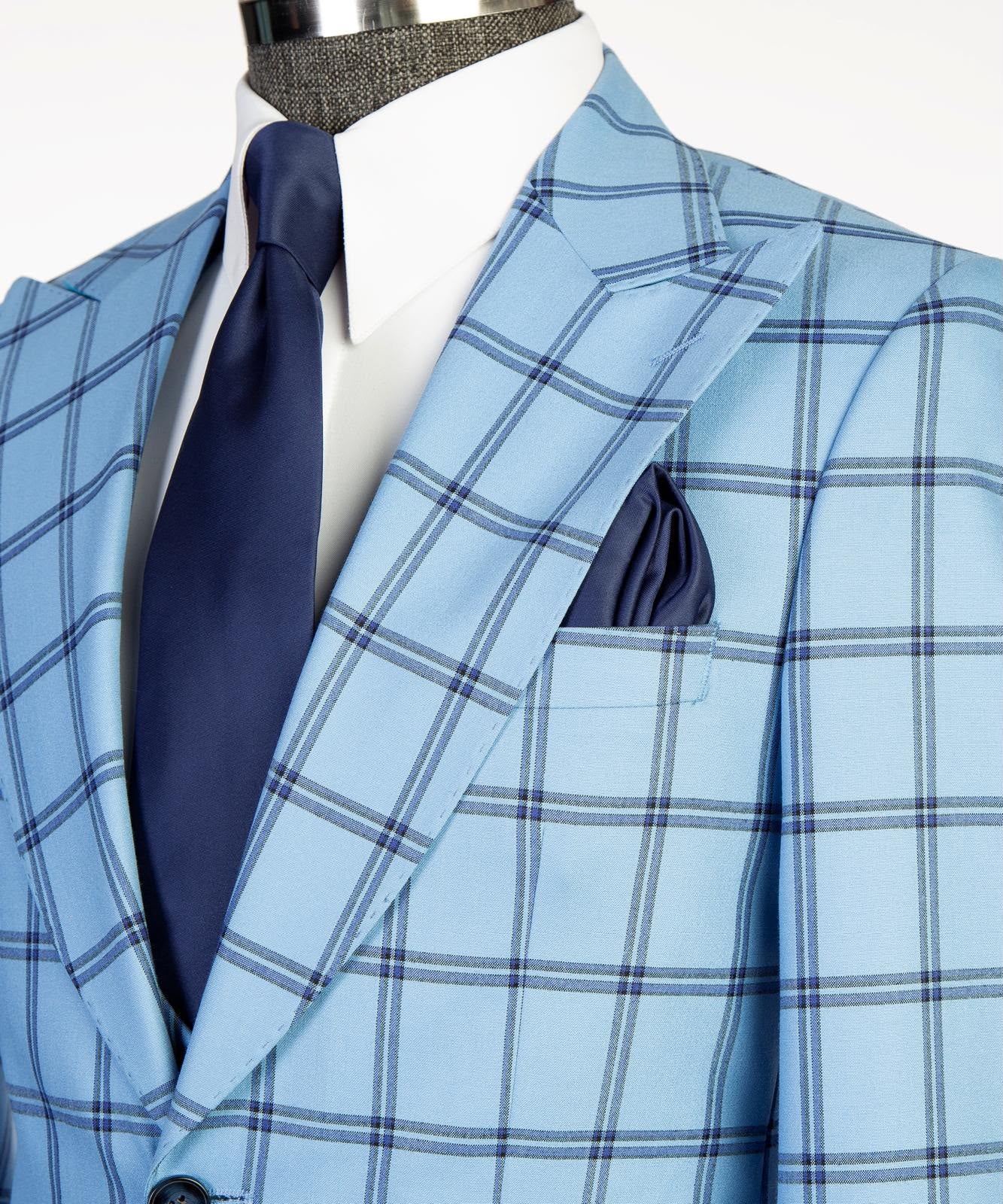 Vivati Milano Check 3-Piece Suit | Men's Formal Suits