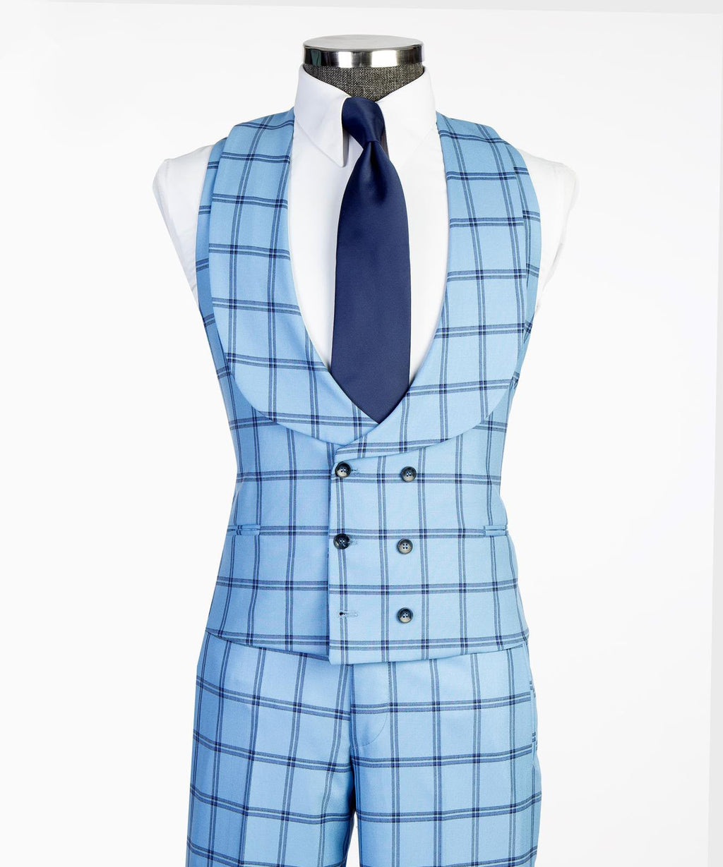 Vivati Milano Check 3-Piece Suit | Men's Formal Suits