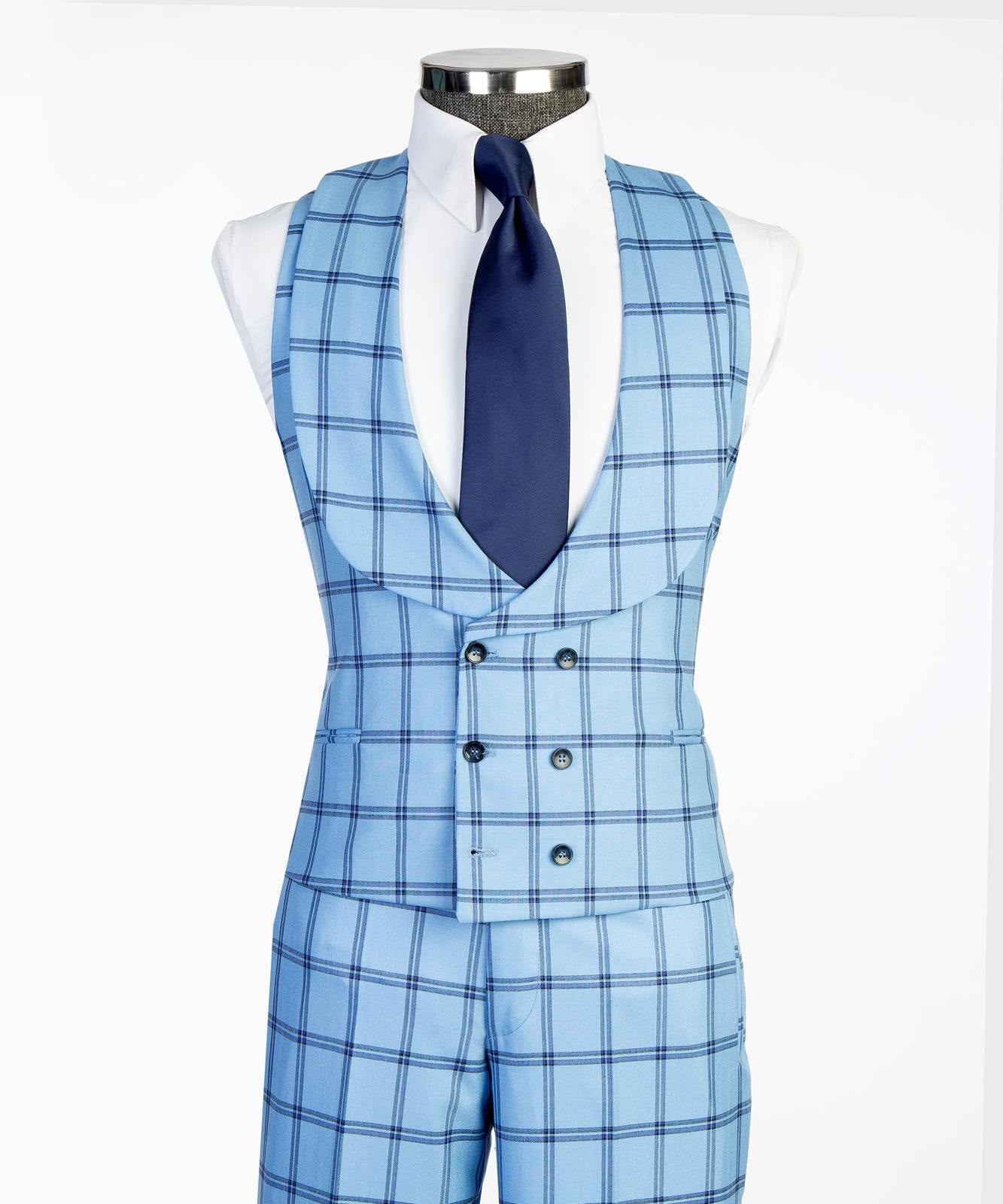 Vivati Milano Check 3-Piece Suit | Men's Formal Suits