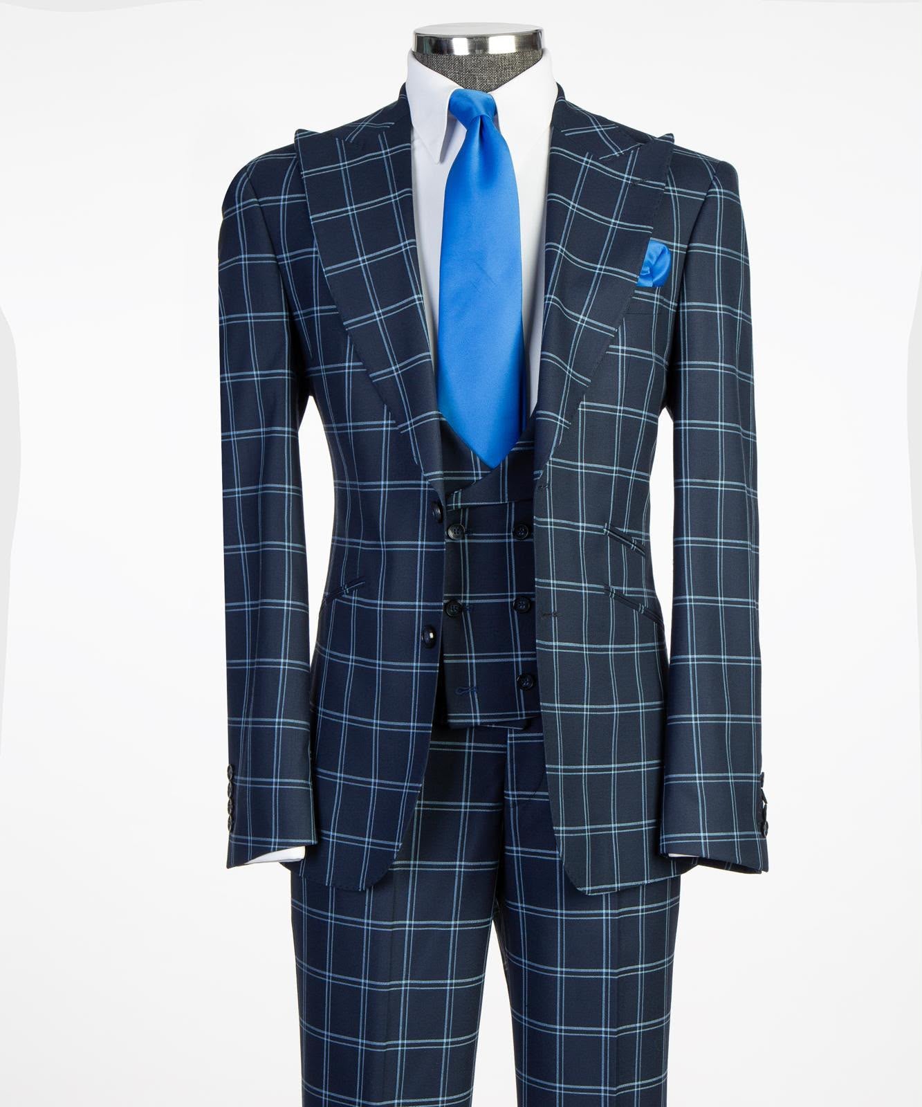 Vivati Milano Check 3-Piece Suit | Men's Formal Suits