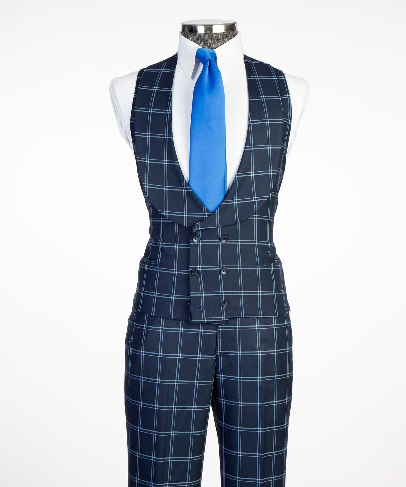 Vivati Milano Check 3-Piece Suit | Men's Formal Suits
