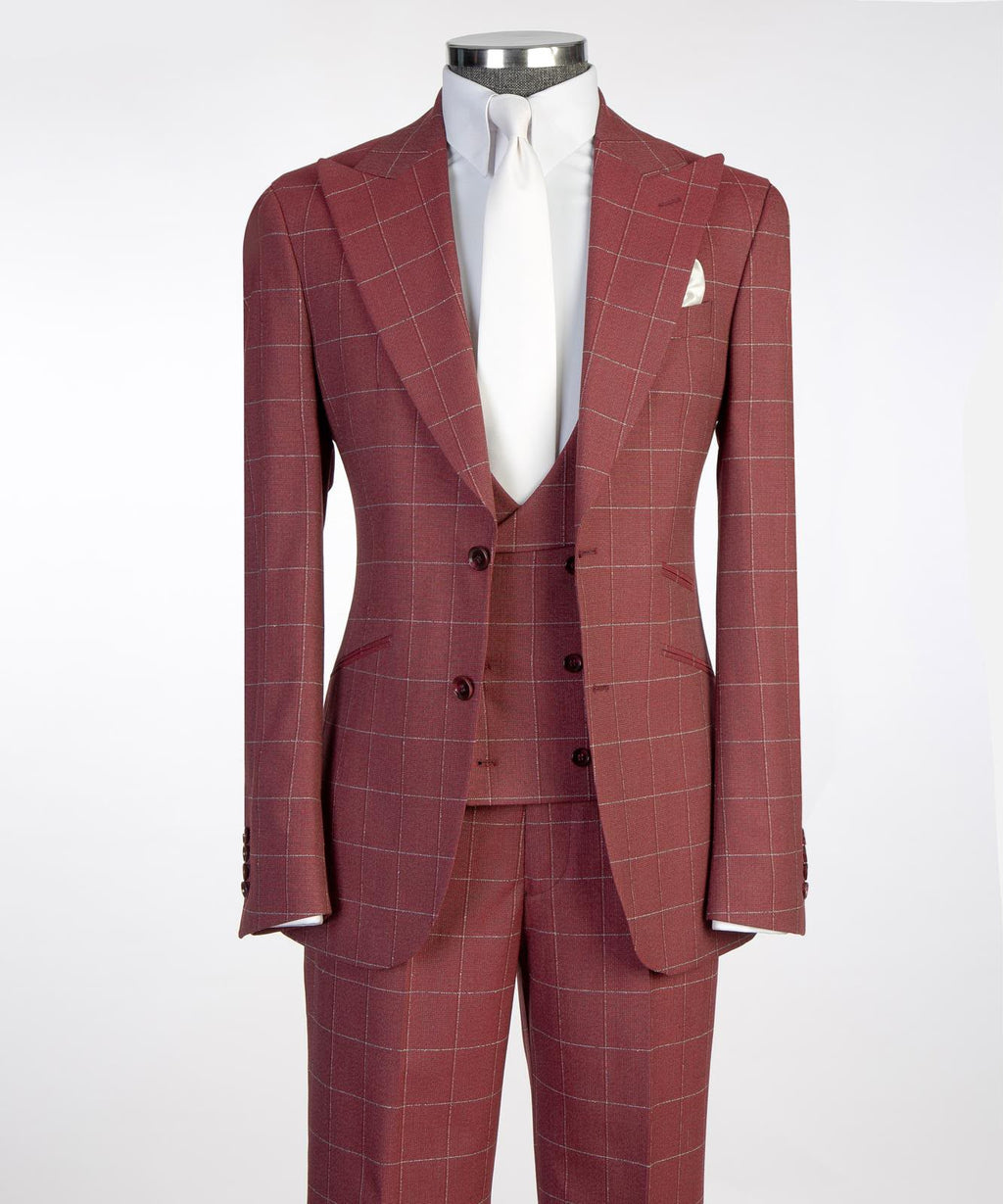 Vivati Milano Check 3-Piece Suit | Men's Formal Suits