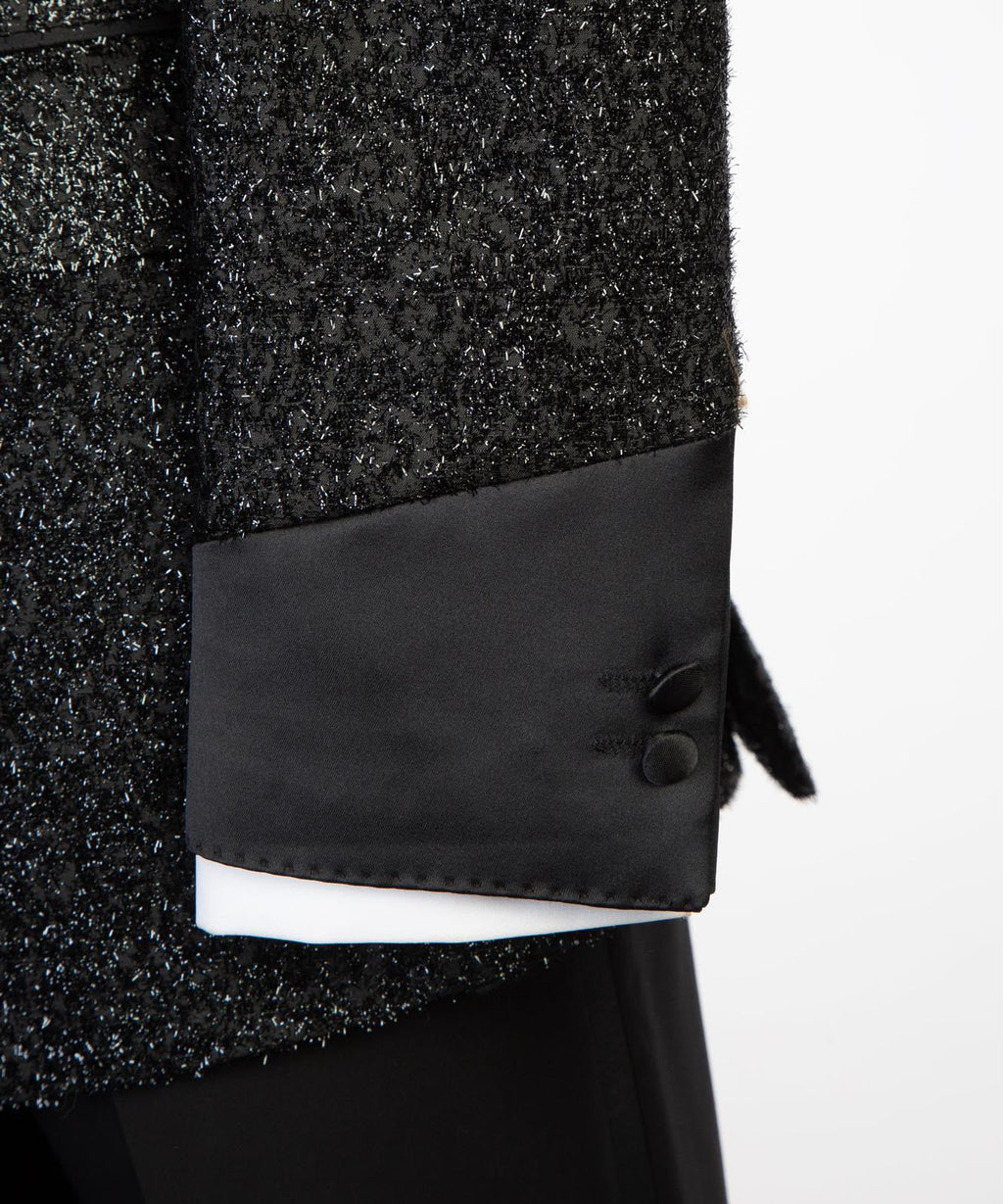 Black Glitter Sequin Tuxedo Suit