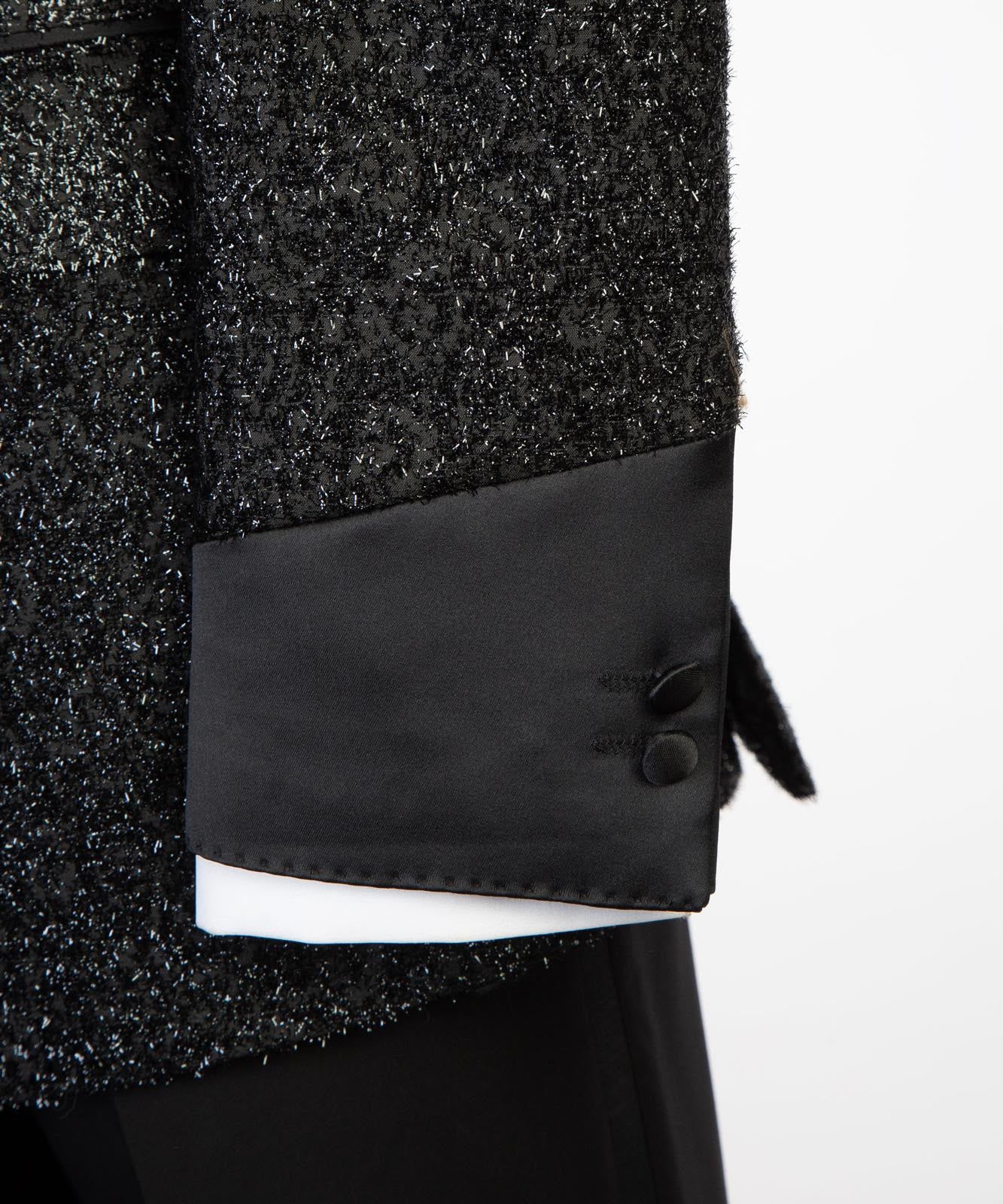 Black Glitter Sequin Tuxedo Suit