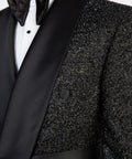 Black Glitter Sequin Tuxedo Suit
