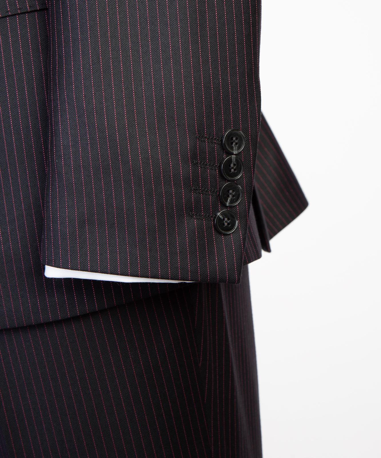Men’s Luxury Double-Breasted Pinstripe Suit – Peak Lapel Formal Suit