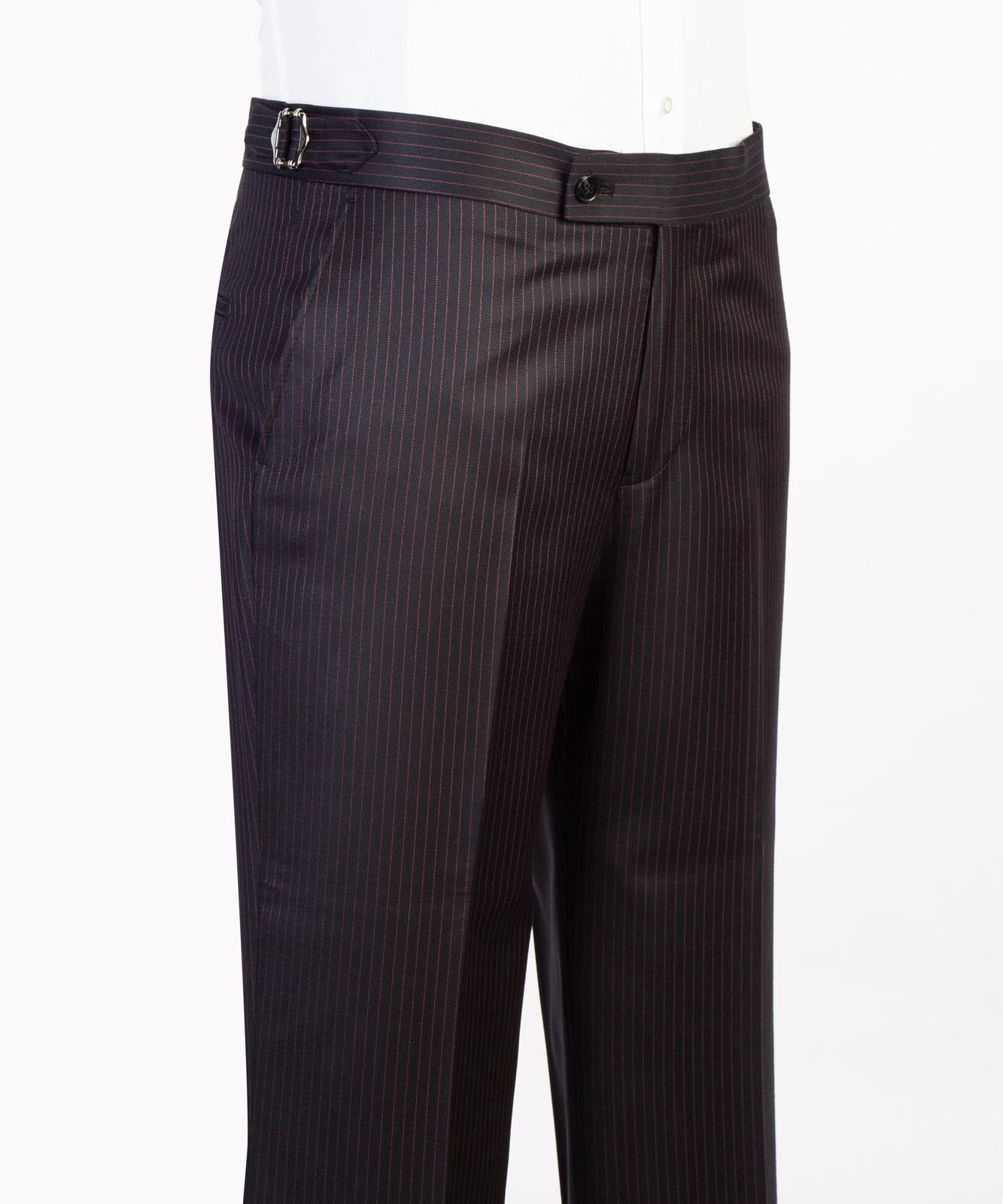 Men’s Luxury Double-Breasted Pinstripe Suit – Peak Lapel Formal Suit