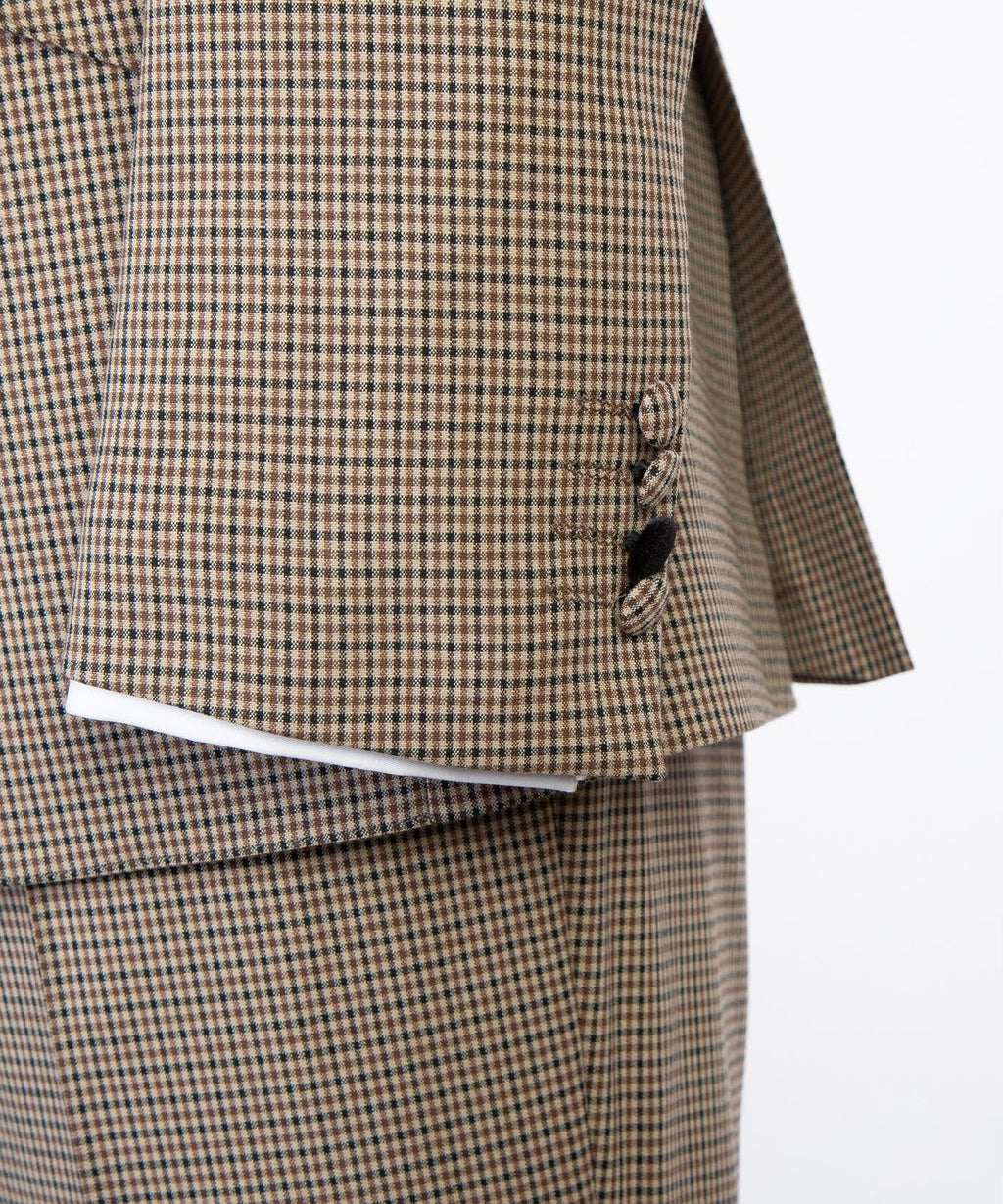 Men’s 3-Piece Camel &amp; Brown Houndstooth Suit – Tailored Formal Suit Set