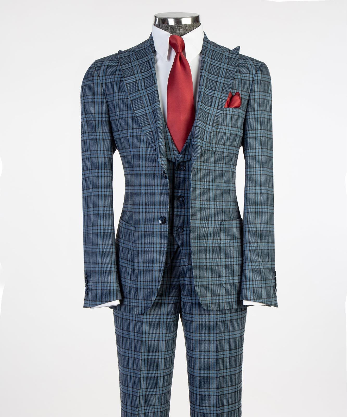 Vivati Classic Plaid 3-Piece Suit