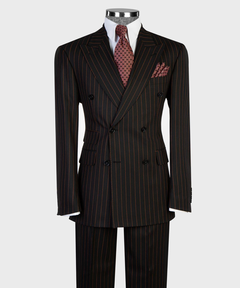 The Noir Prestige Double-Breasted Pinstripe Suit