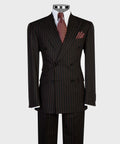 The Noir Prestige Double-Breasted Pinstripe Suit