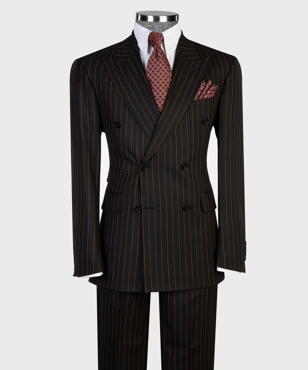 The Noir Prestige Double-Breasted Pinstripe Suit