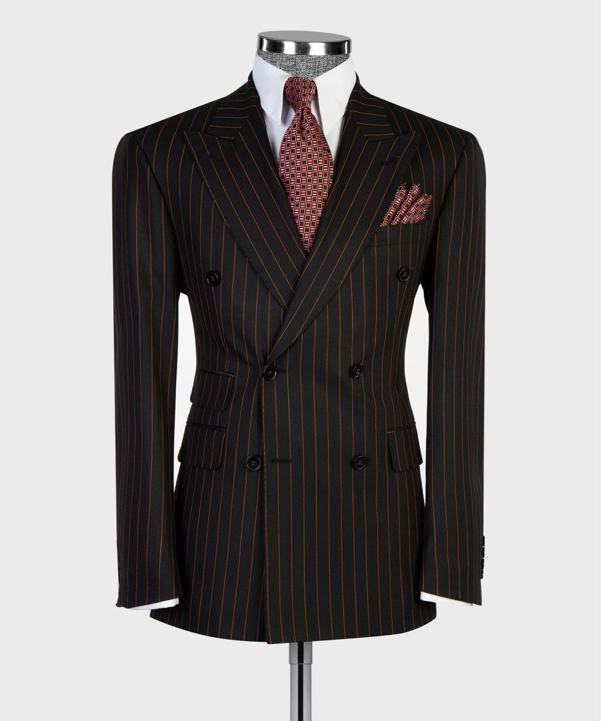 The Noir Prestige Double-Breasted Pinstripe Suit