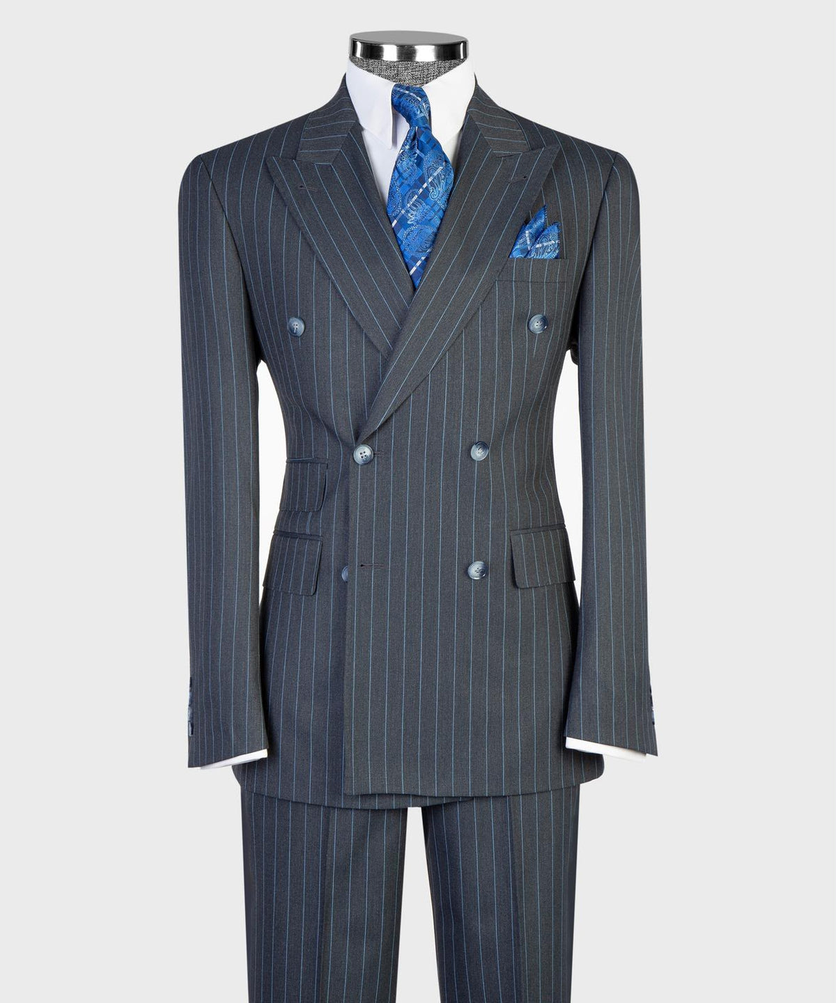 Azure Sovereign Pinstripe Suit