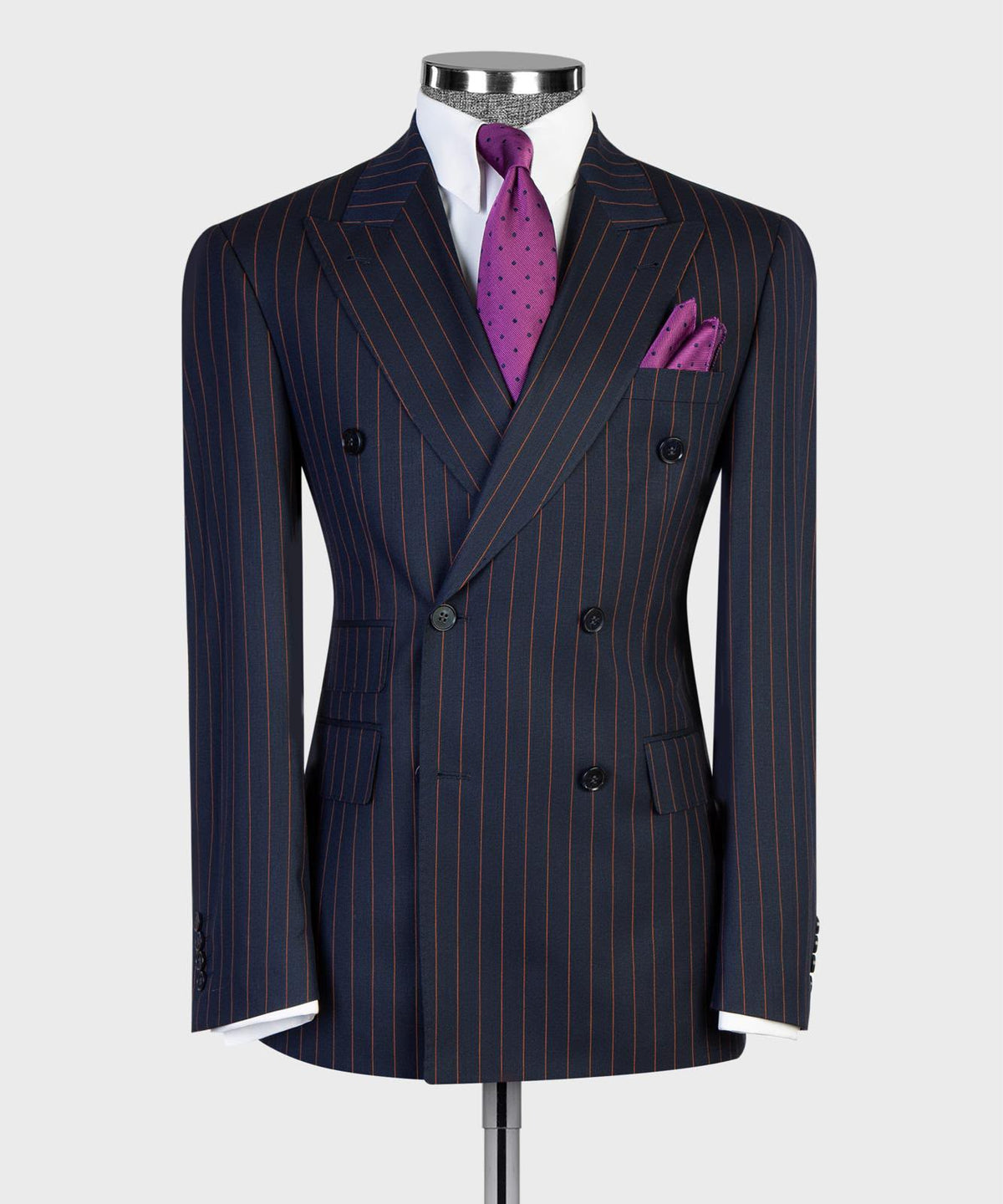 Midnight Amethyst Pinstripe Suit
