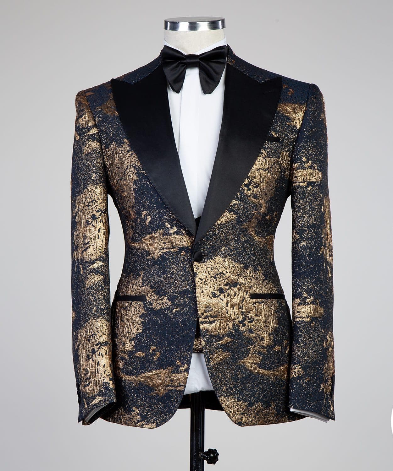 3 Piece Gold and Black Tuxedo