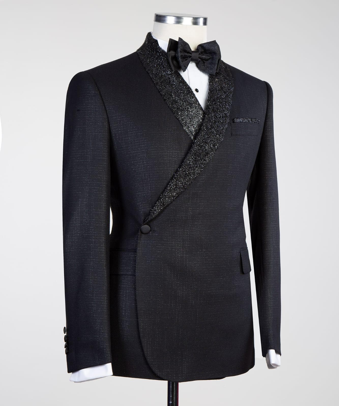 2 Piece Double Breasted Black Tuxedo