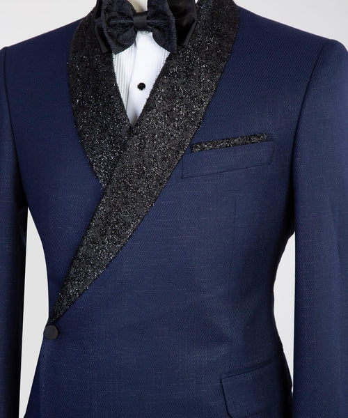 2 Piece Double Breasted Blue Tuxedo