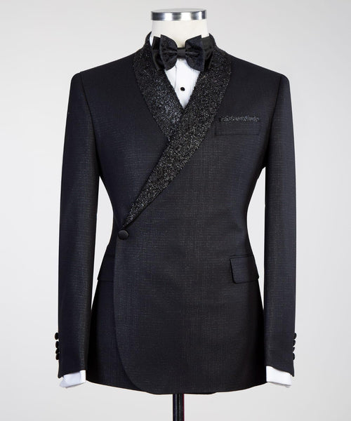 2 Piece Double Breasted Black Tuxedo