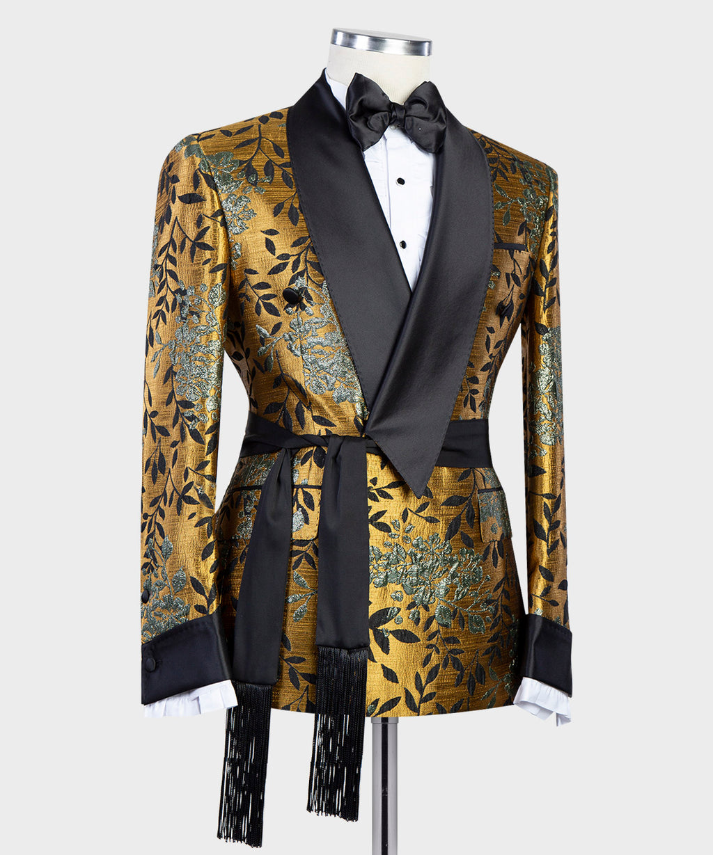 2 Piece Double Gold Flower Tuxedo