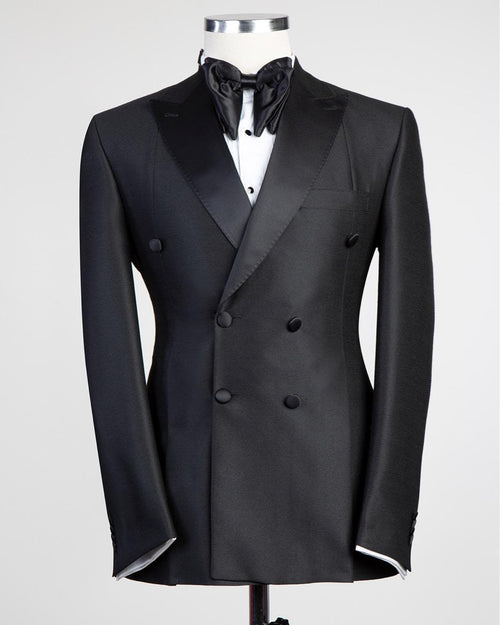 2 Piece Double Breasted Black Tuxedo