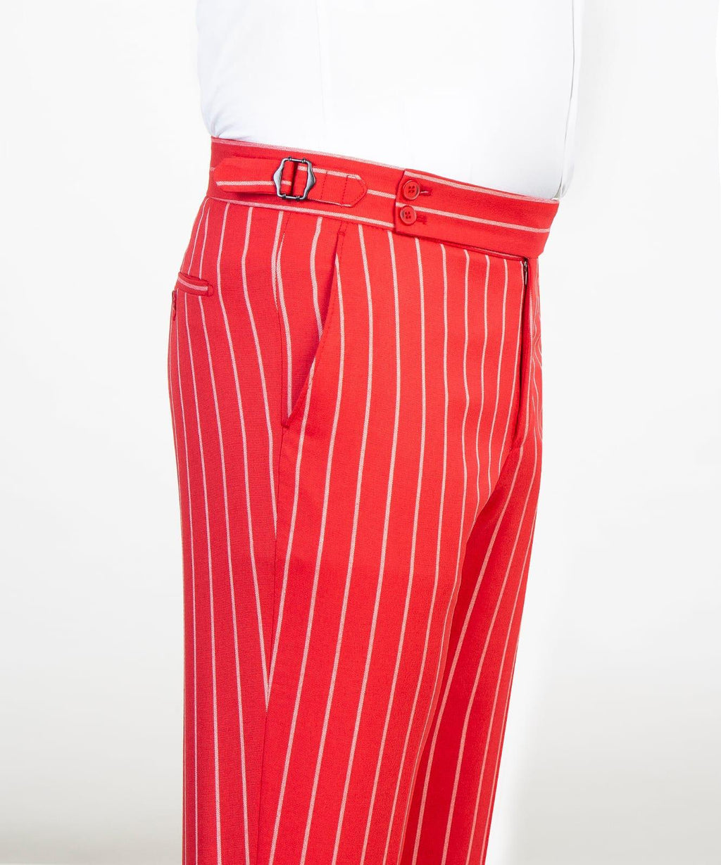 3 Piece Red Striped Suit