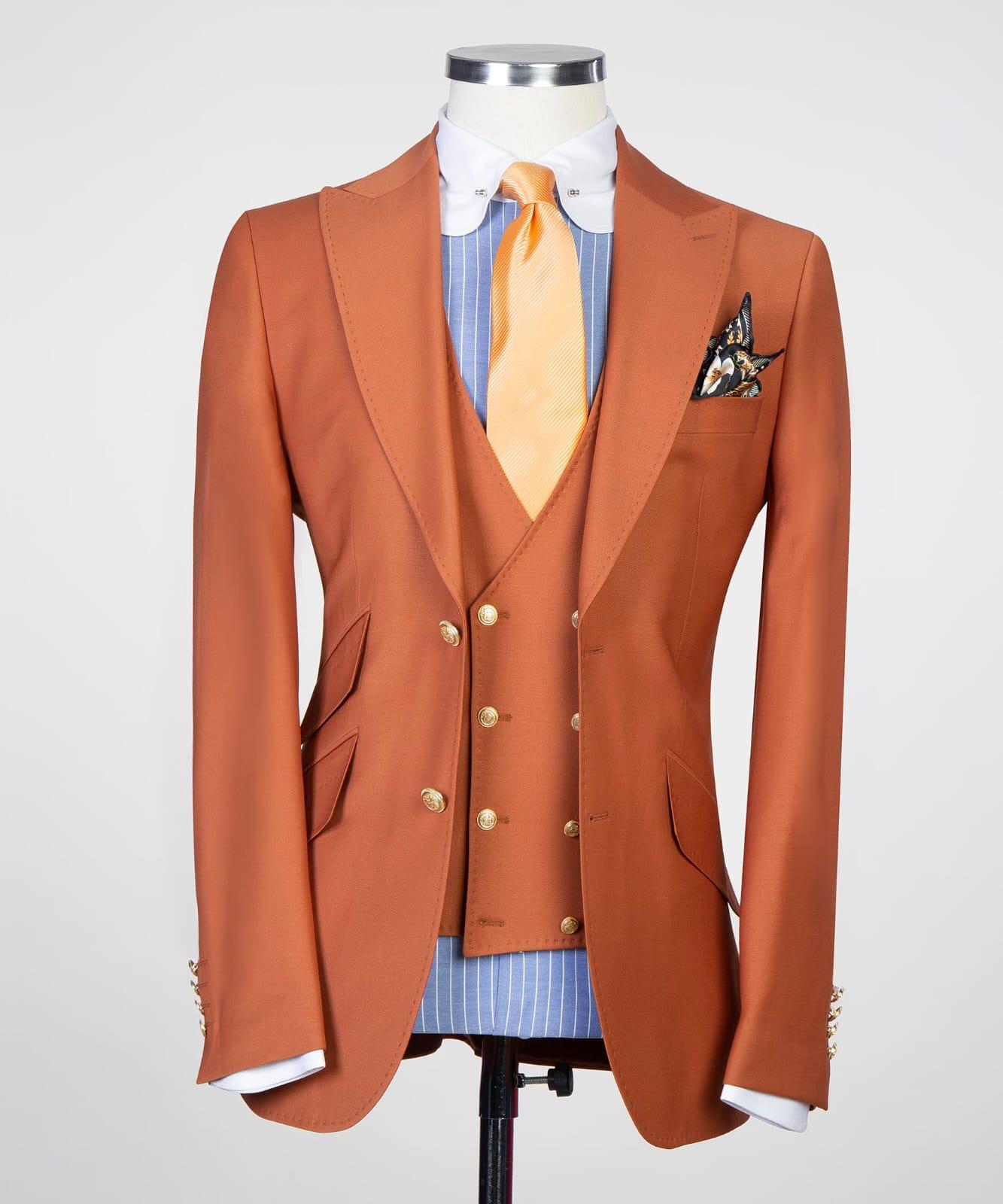 3 Piece  Light Brown Suit