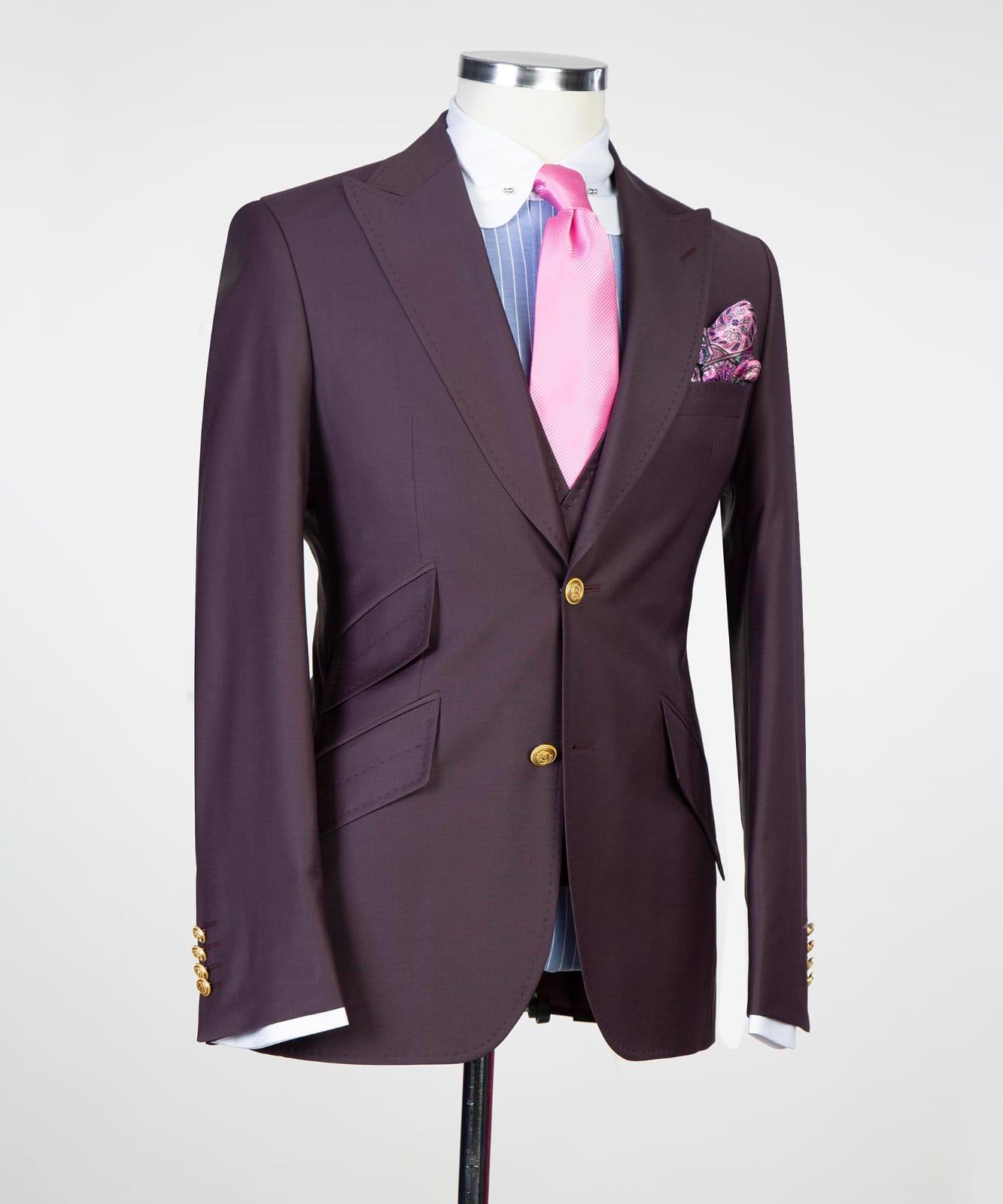 3 Piece Burgundy Suit