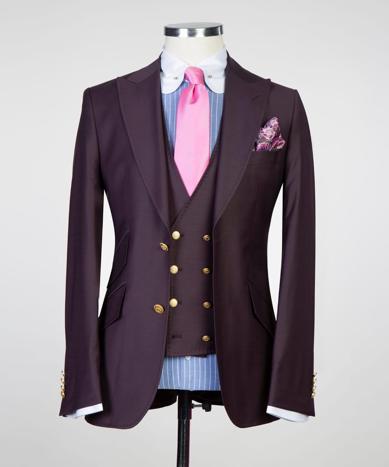 3 Piece Burgundy Suit
