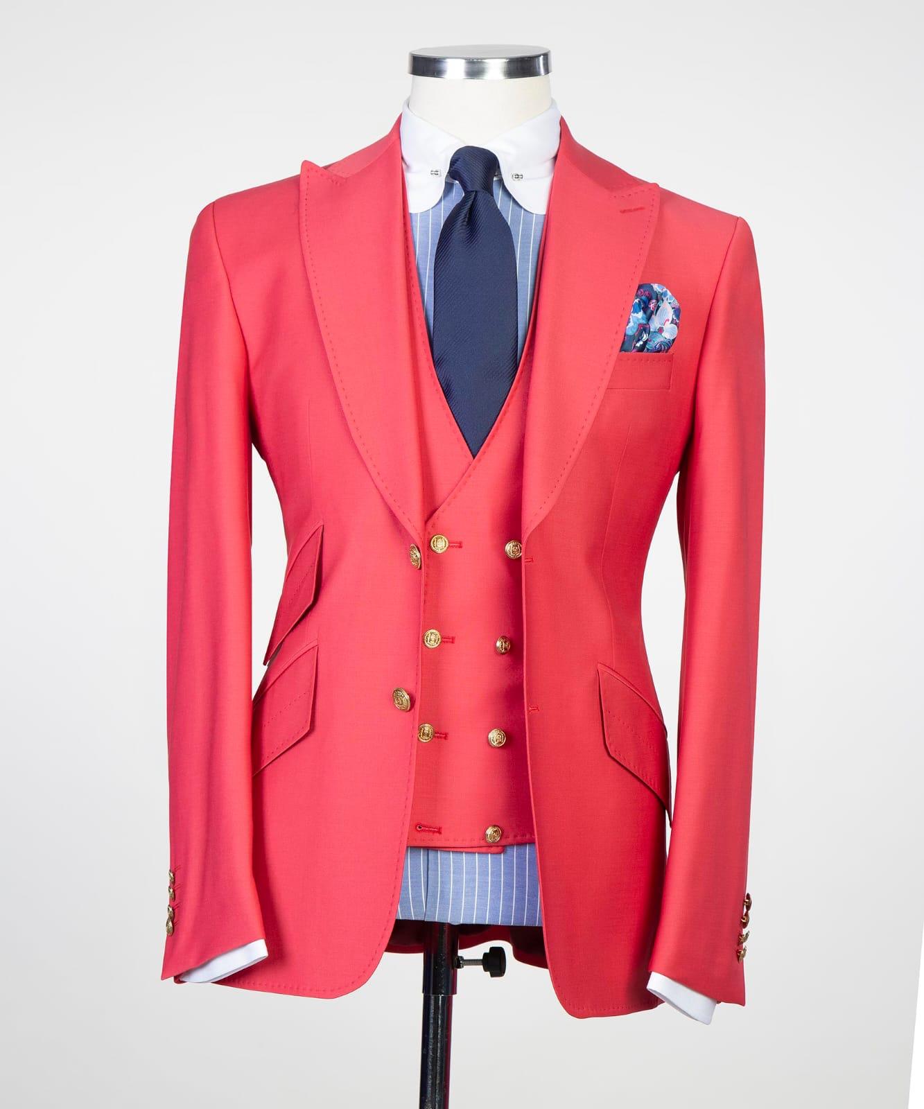 3 Piece Hot Pink Suit