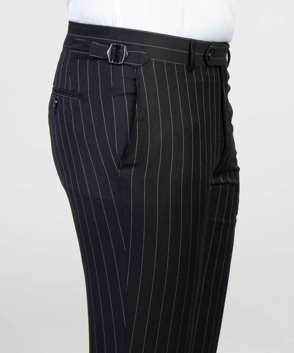 3 Piece Black Striped Suit