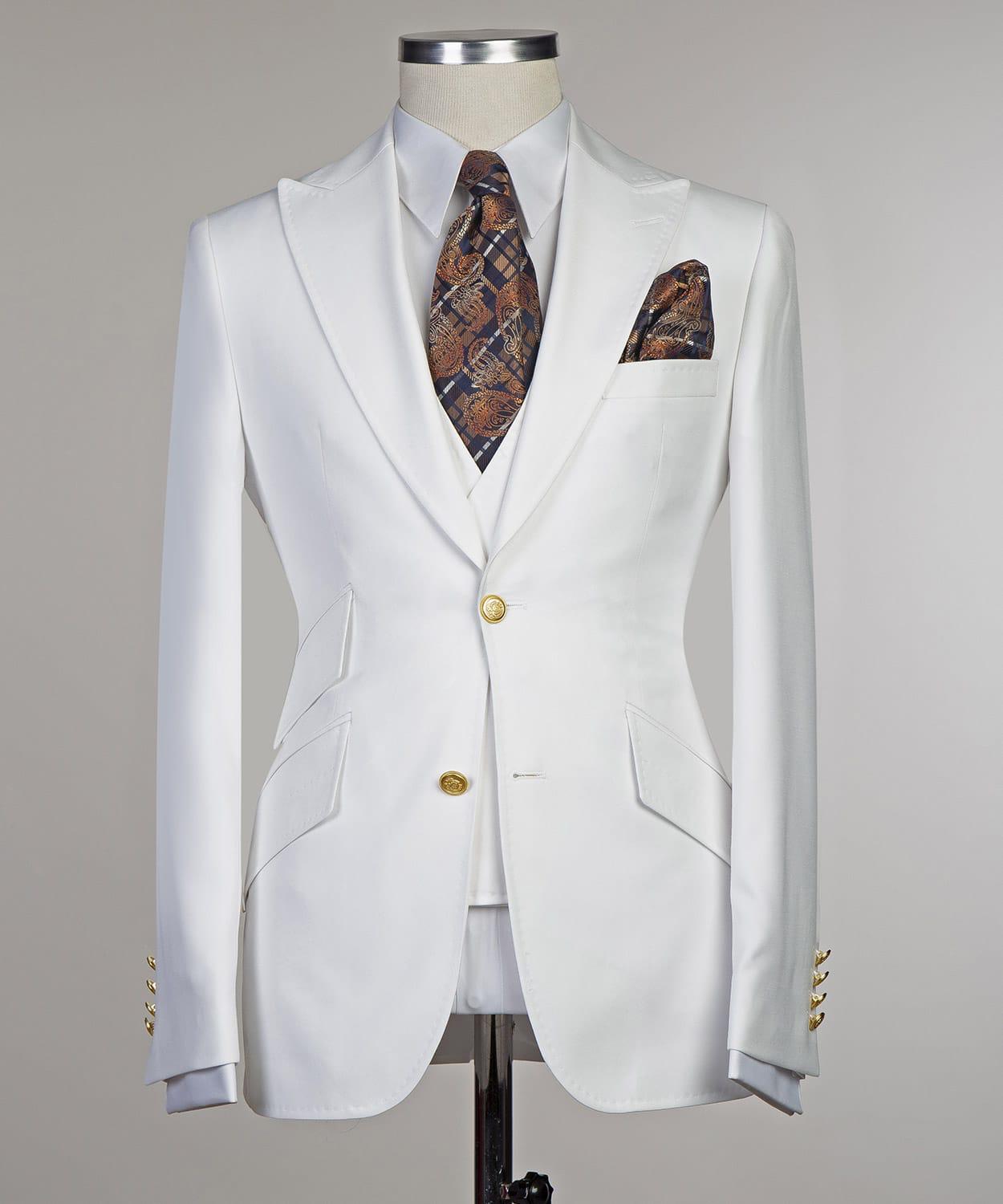 3 Piece White Suit