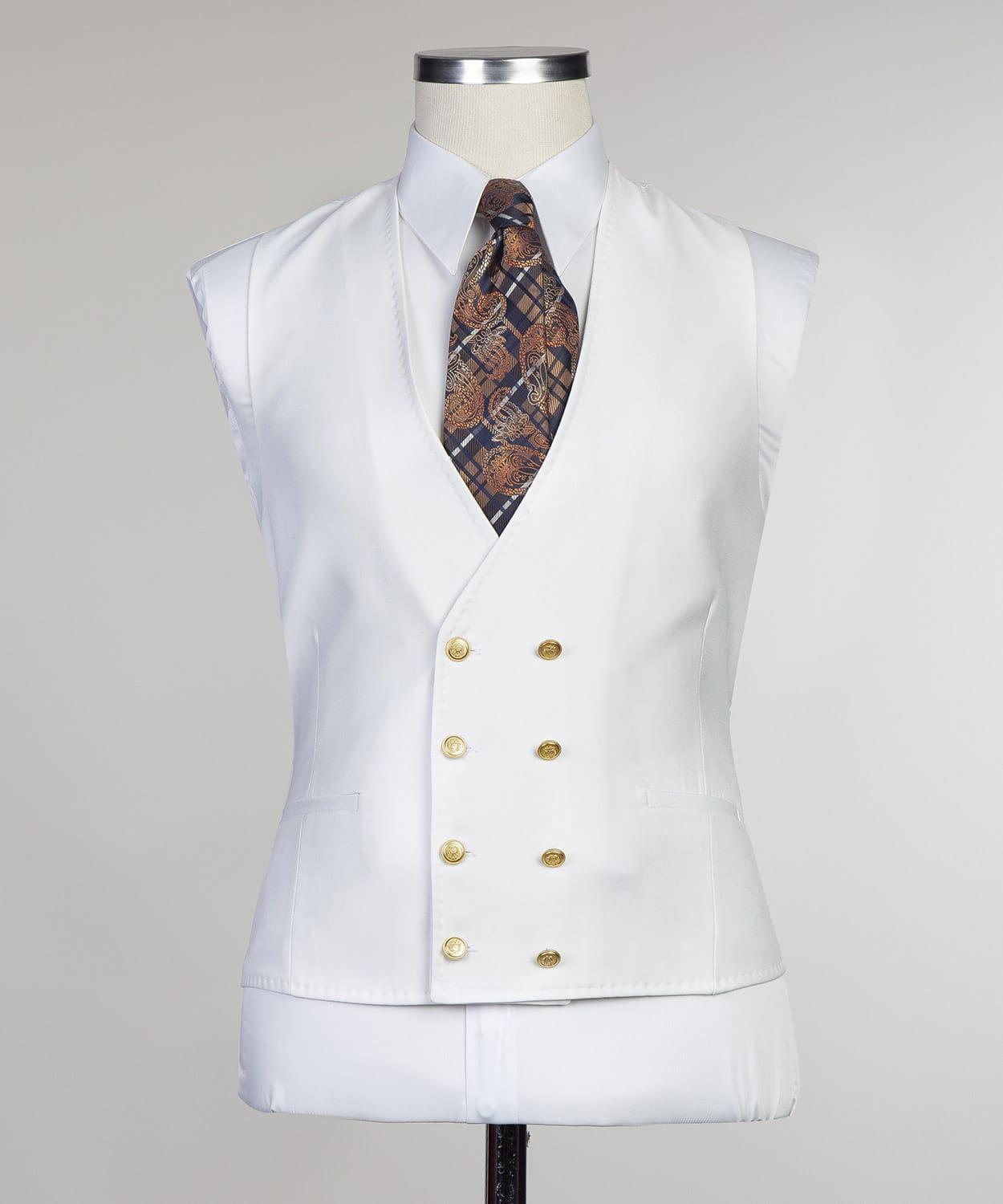 3 Piece White Suit