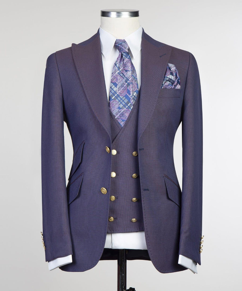 3 Piece Dark Purple Suit