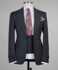 3 Piece Black Striped Suit