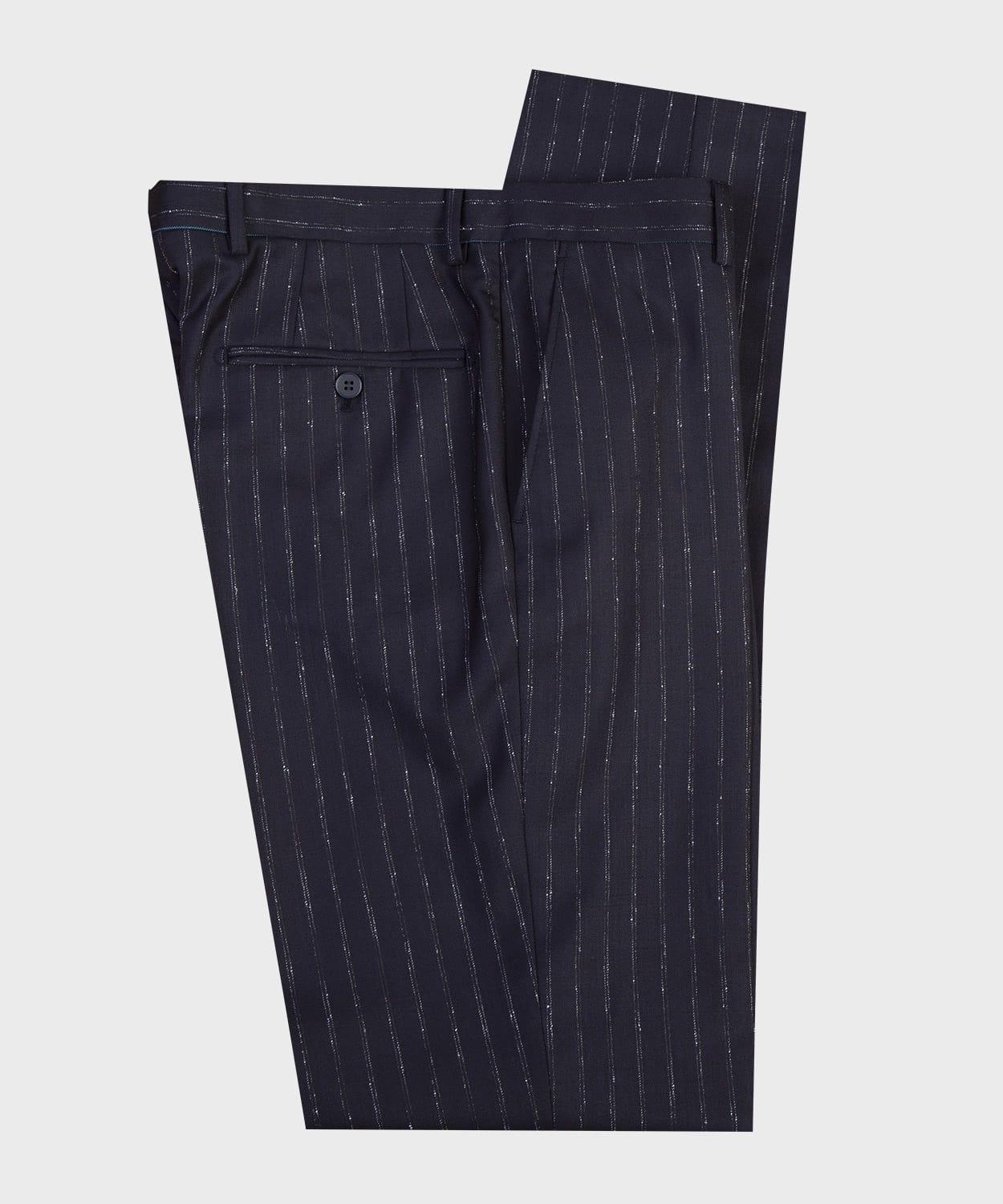 3 Piece Black  Striped Suit