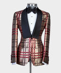 3 Piece Gold Checked Tuxedo
