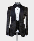 3 Piece Black Flower Tuxedo