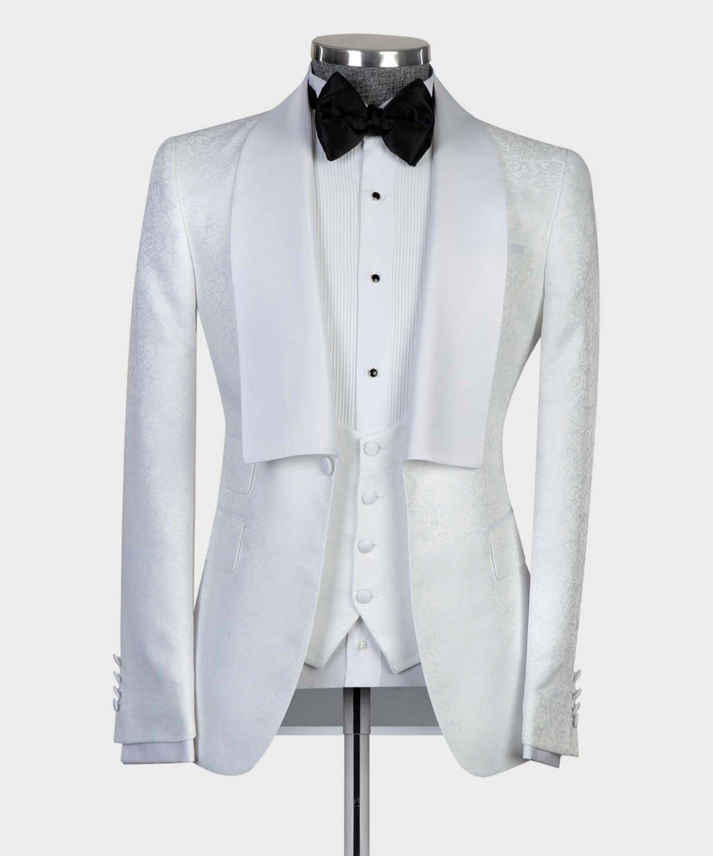 3 Piece White Flower Tuxedo