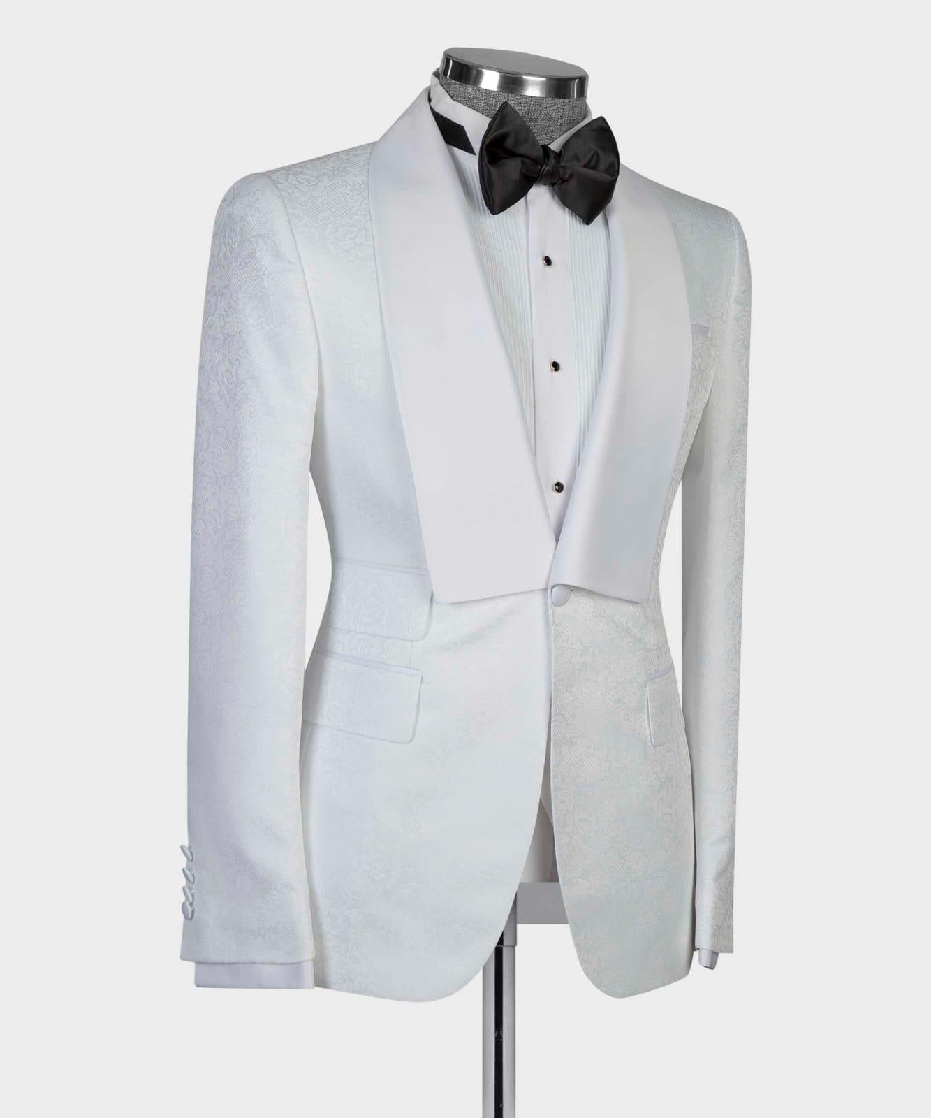 3 Piece White Flower Tuxedo