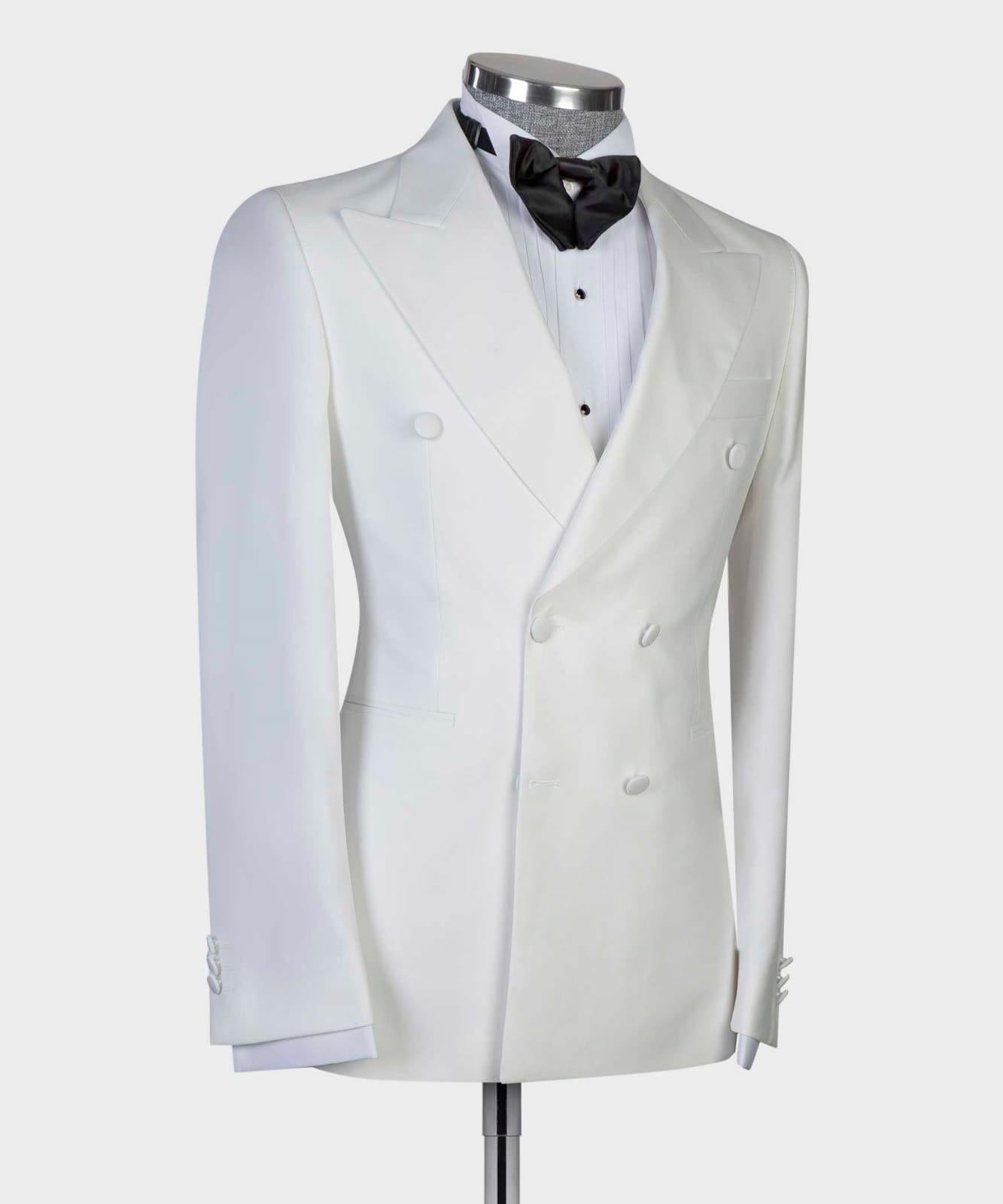 2 Piece Double Breast White Tuxedo