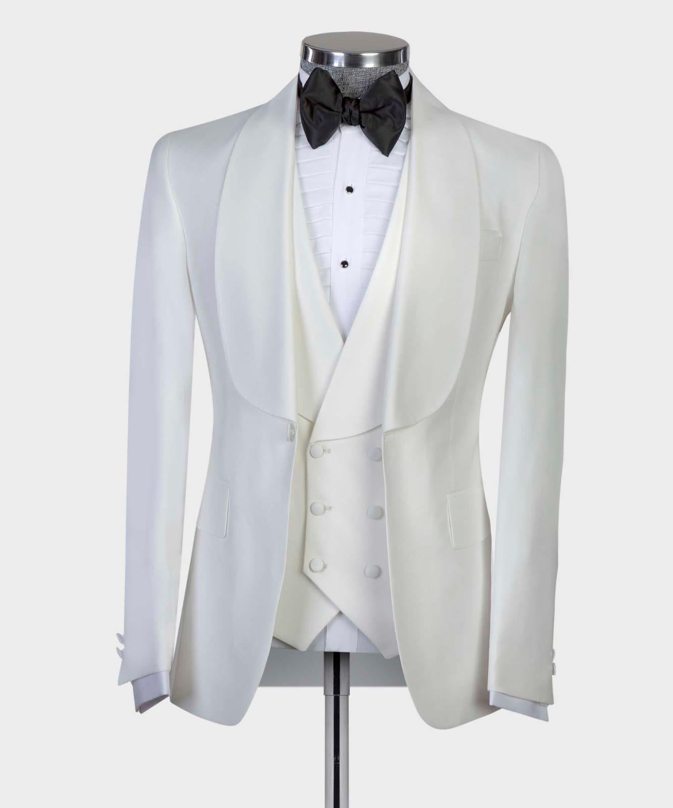3 Pieces Plan White Tuxedo