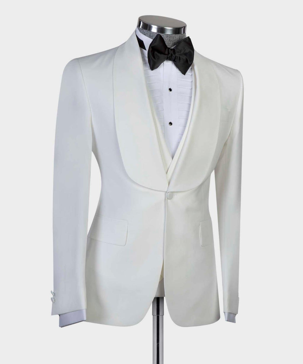 3 Pieces Plan White Tuxedo