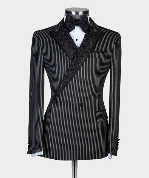 2 Piece Double Breasted Black stripeTuxedo