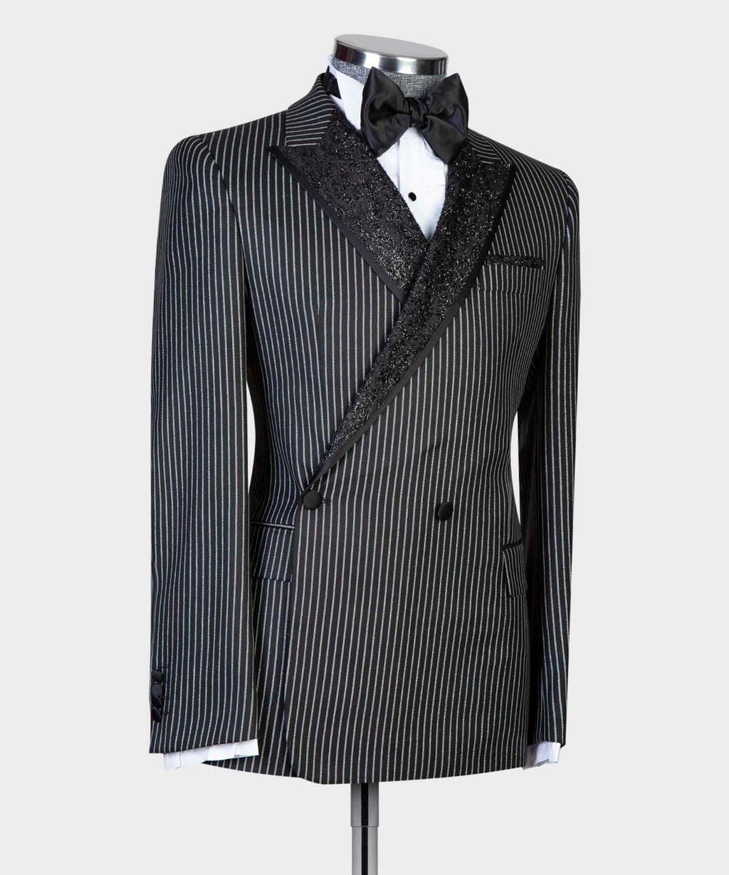 2 Piece Double Breasted Black stripeTuxedo