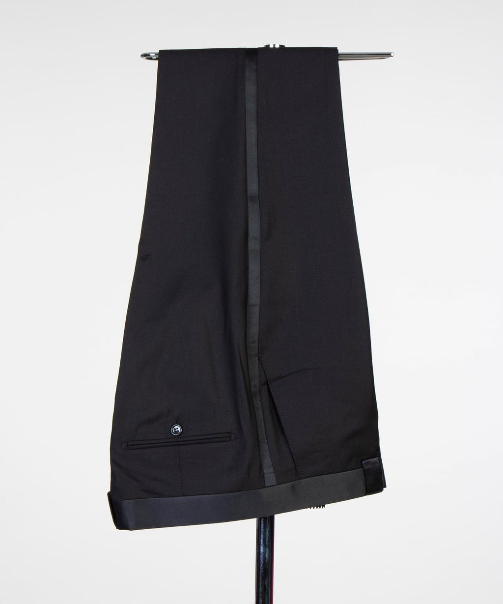 2 Piece Double Breasted Black and Gold Stripe Tuxedo