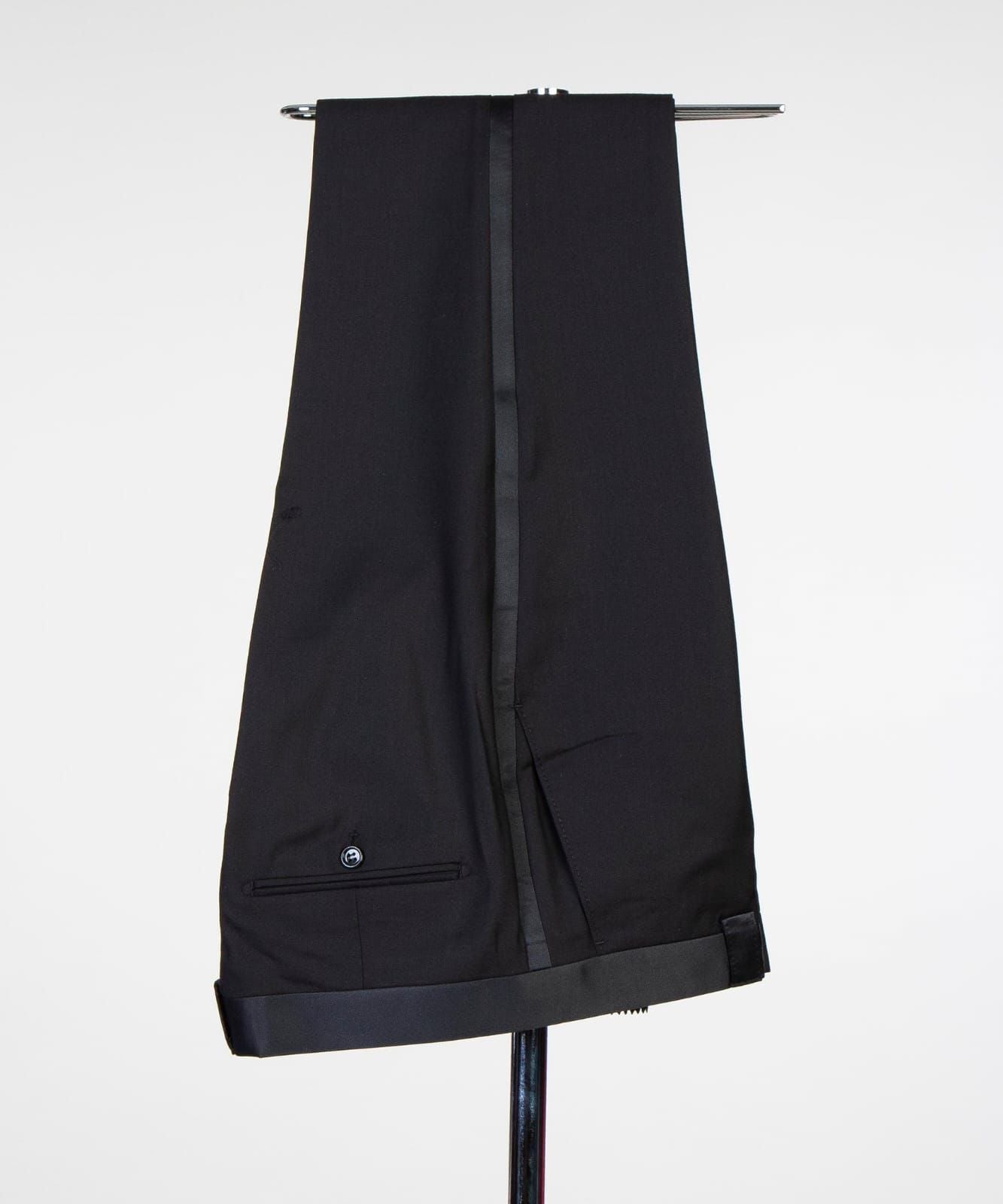 2 Piece Double Breasted Black and Gold Stripe Tuxedo