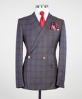 2 piece Super Double Breasted Check Suit